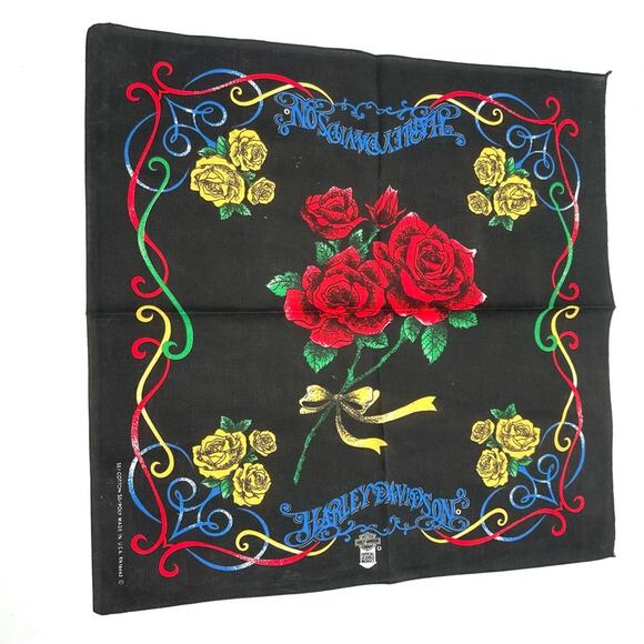 NWOT - HARLEY DAVIDSON NEW collectible square scarf/vandana BLACK - Picture 7 of 7